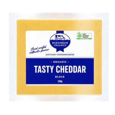 Barambah Organics Clean and Green Hectares Cheddar Cheese Block 250g